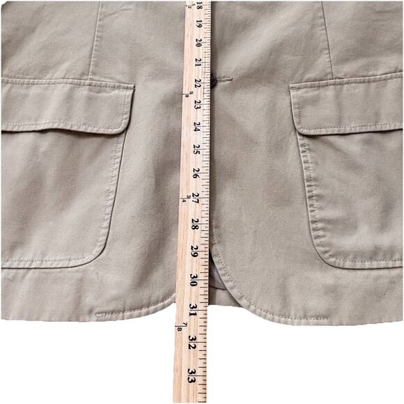 Eddie Bauer Sport Coat Blazer Jacket Mens Medium Khaki Three-Button 100% Cotton* - Picture 4 of 10